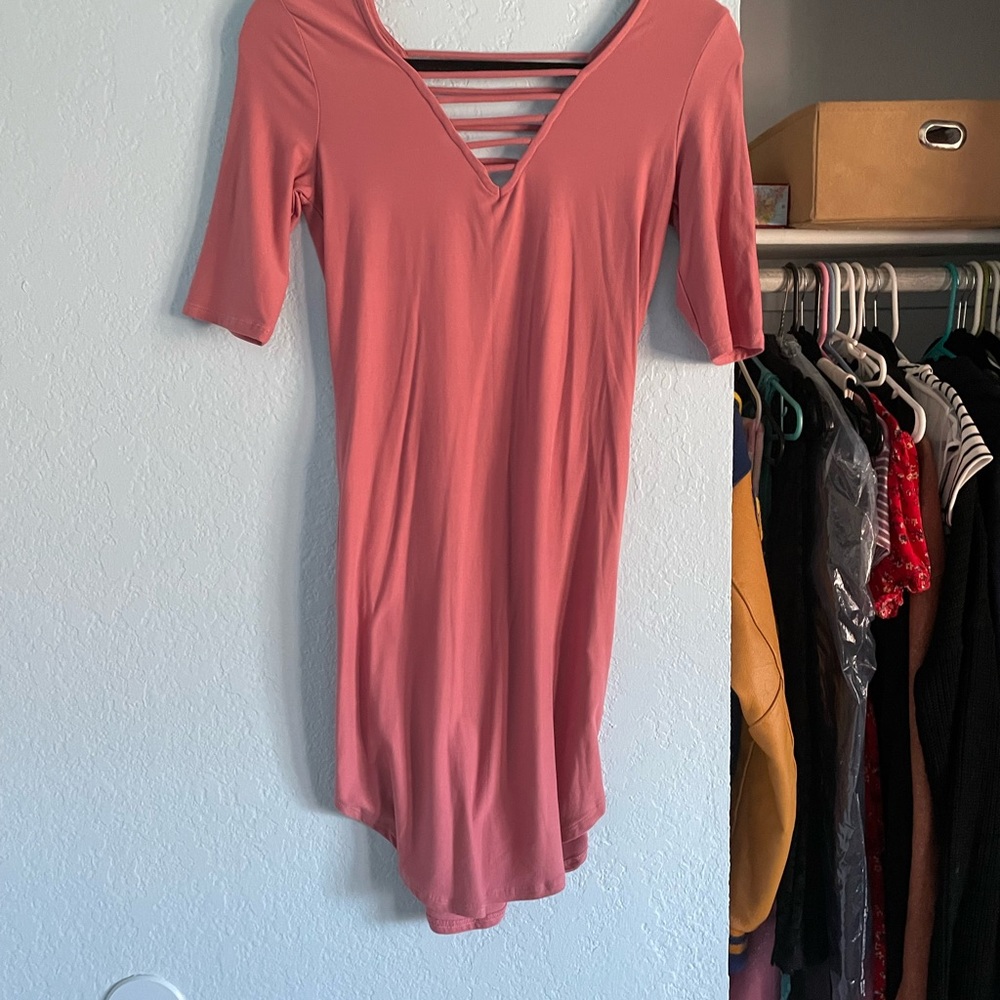 Derek Heart short sleeve dress. Pink. Bodycon.